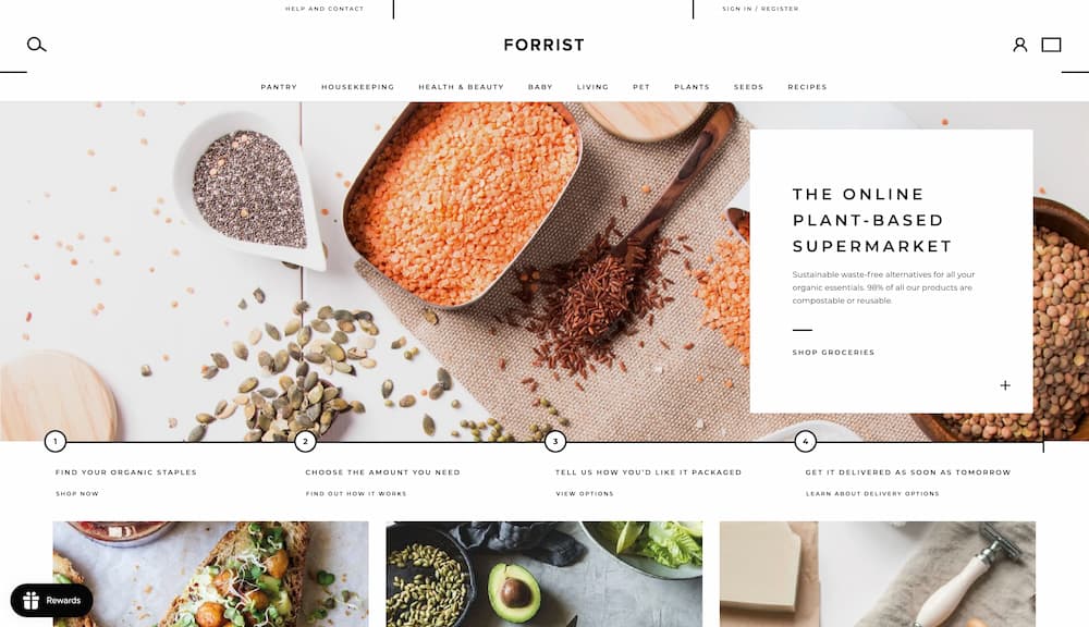 Screenshot of a Home Page version that did well in 5 second testing, and which we ended up using for Forrist